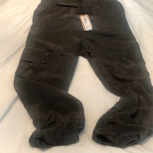 Silk crepe cargo pants